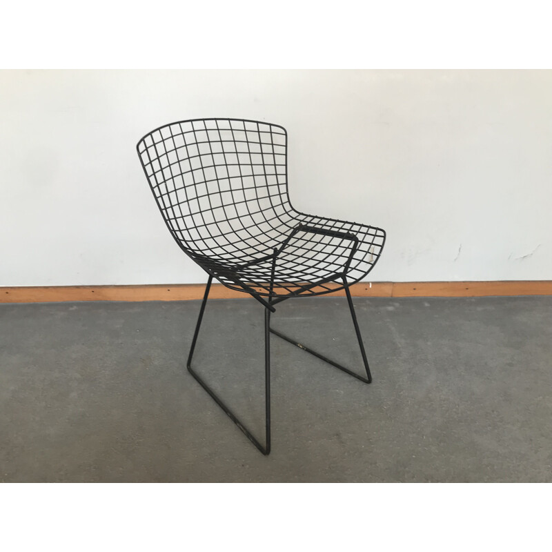 Black vintage chair by Harry Bertoia for Knoll International, 1970s
