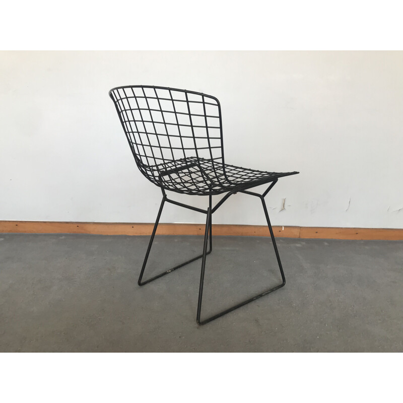 Black vintage chair by Harry Bertoia for Knoll International, 1970s