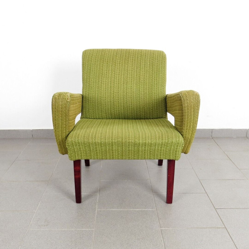 Set of 2 green vintage armchairs, 1960s