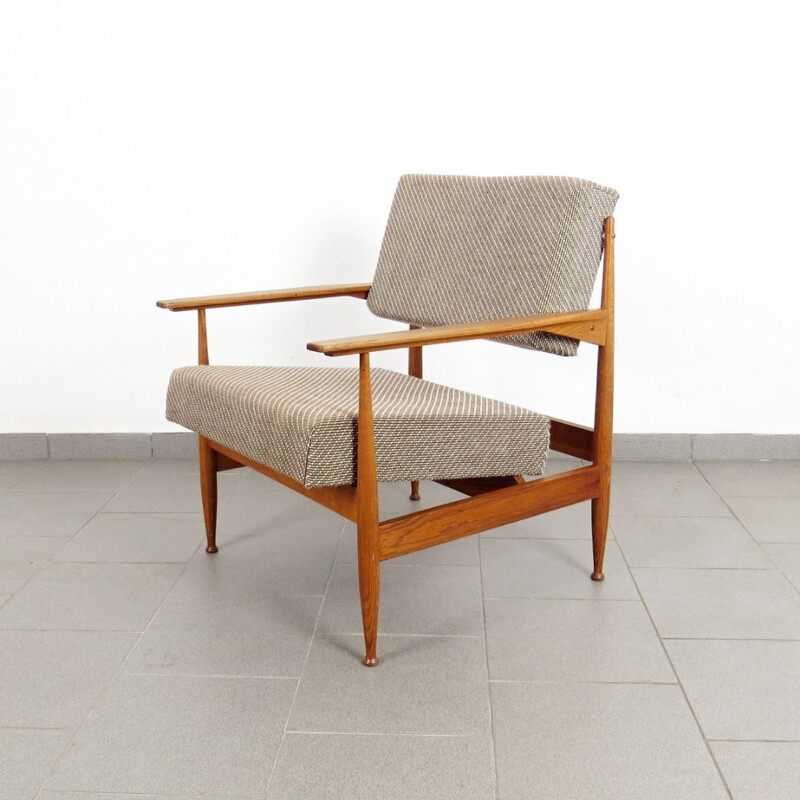 Set of 2 grey vintage armchairs, 1960s