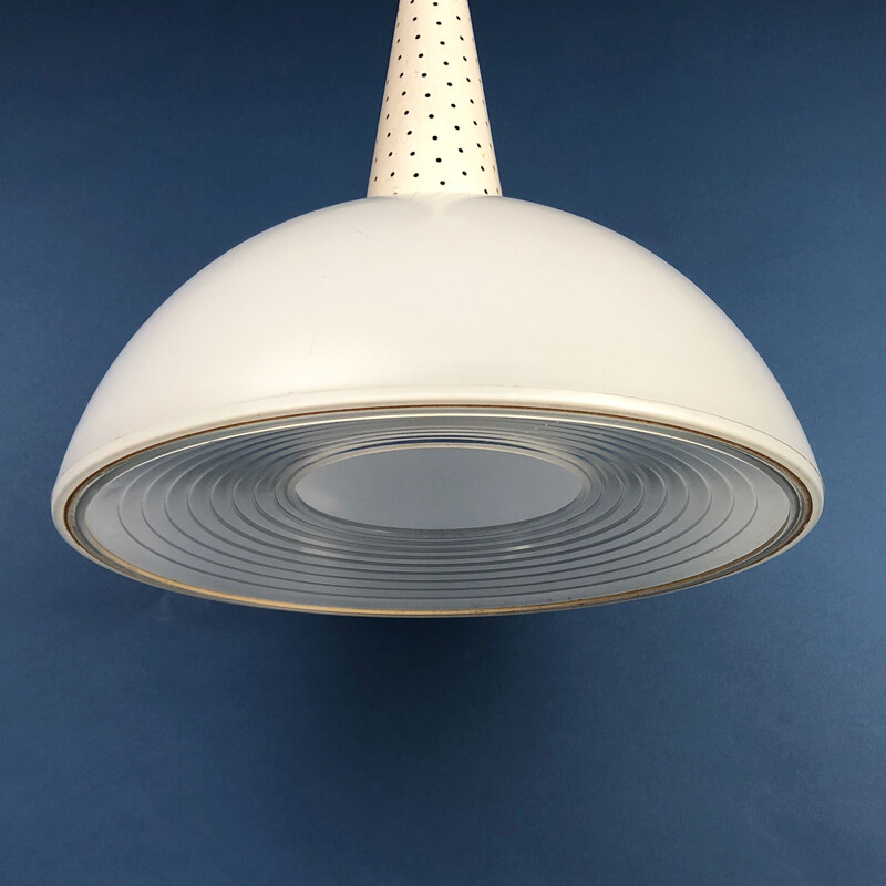 Vintage glass pendant lamp for Holophane, 1960