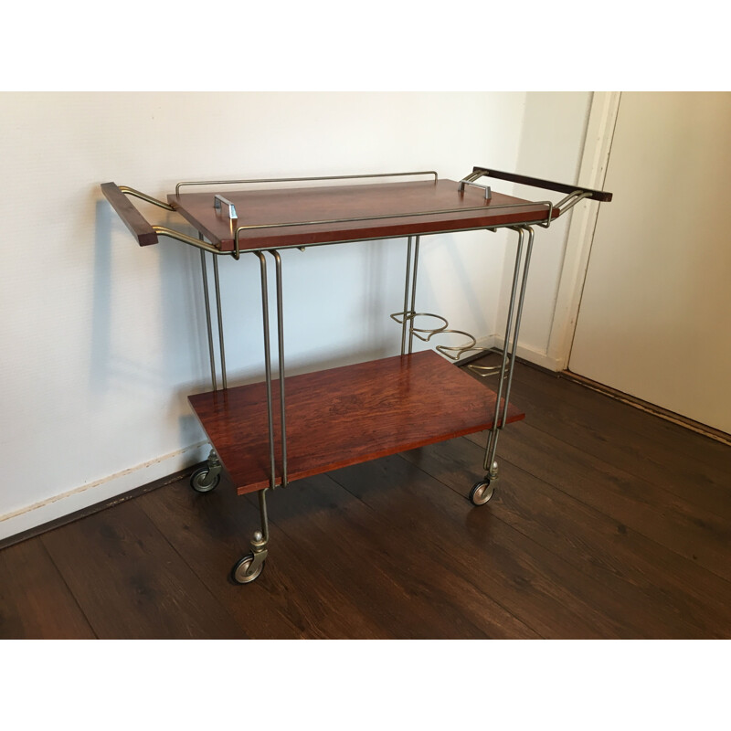 Italian rosewood vintage trolley, 1950s