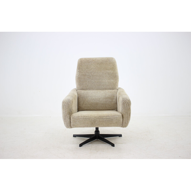 Vintage grey swivel armchair, 1970s