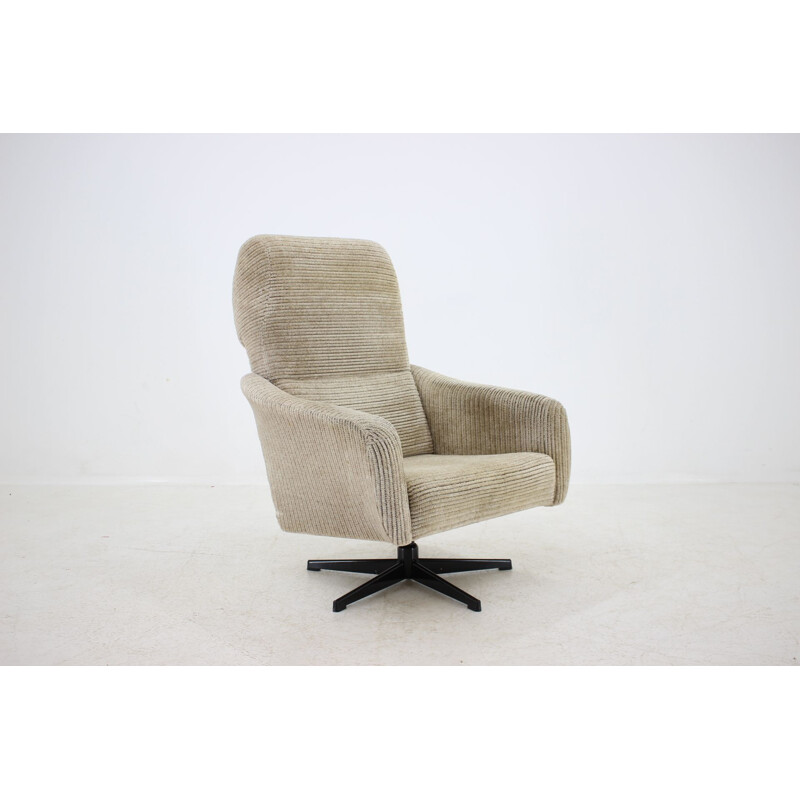 Vintage grey swivel armchair, 1970s