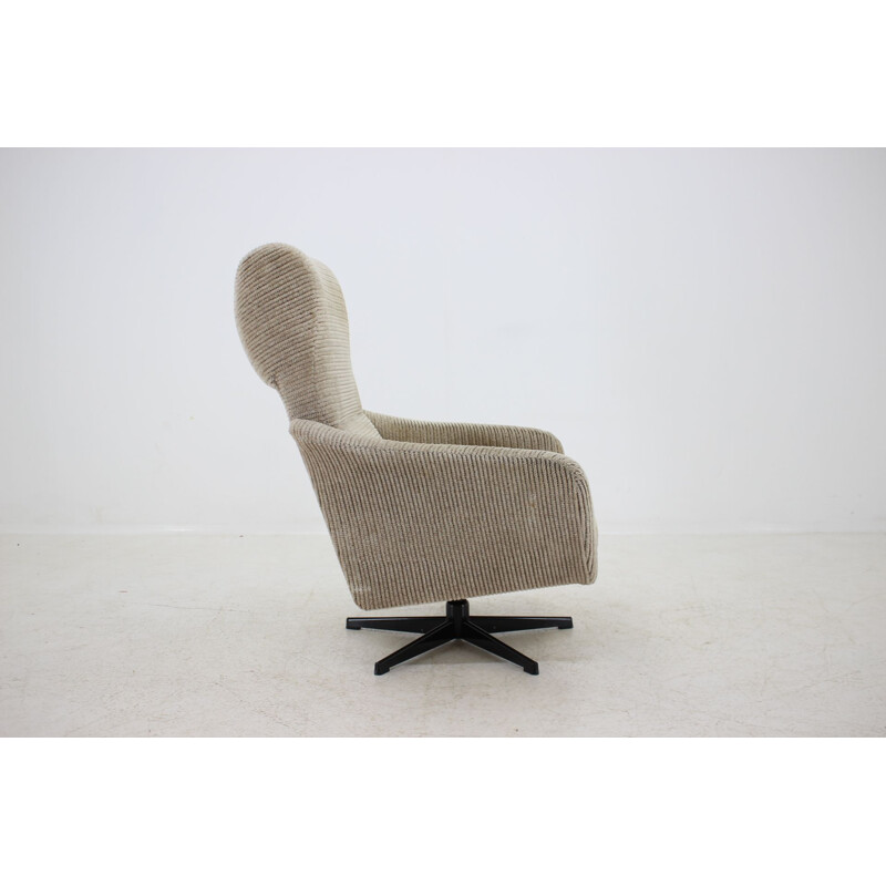 Vintage grey swivel armchair, 1970s