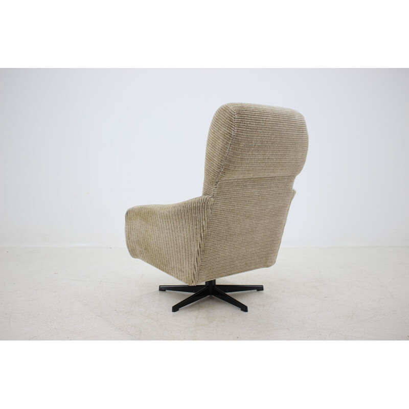 Vintage grey swivel armchair, 1970s