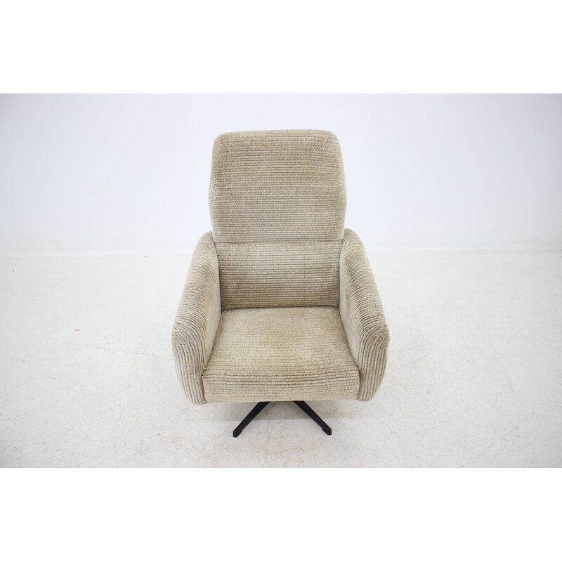 Vintage grey swivel armchair, 1970s