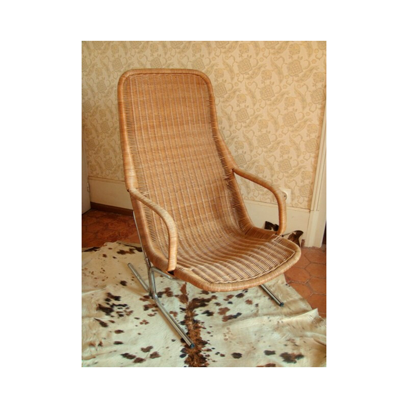 Rohé Noorwolde Scandinavian chair in rattan, Dirk VAN SLIEDREGT - 1960s