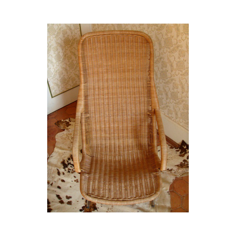 Rohé Noorwolde Scandinavian chair in rattan, Dirk VAN SLIEDREGT - 1960s