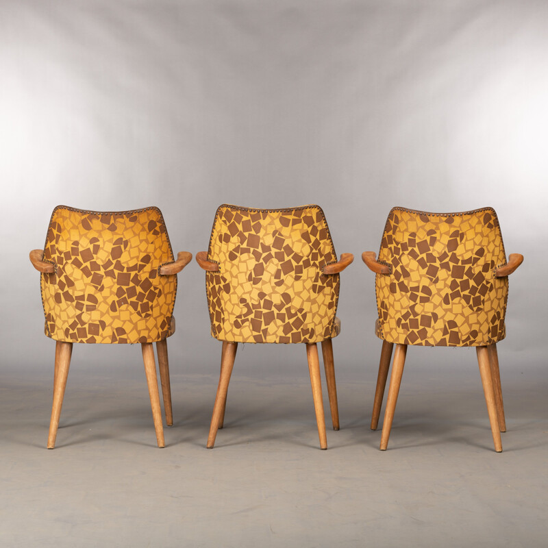 Vintage set of 3 Danish vinyl chairs