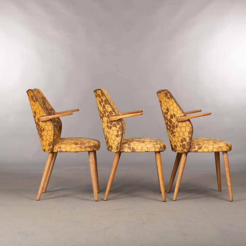 Vintage set of 3 Danish vinyl chairs