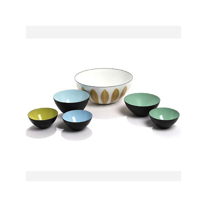 Set of 6 Lotus bowls, Herbert KRENCHEL & Grete P. KITTELSEN - 1950s