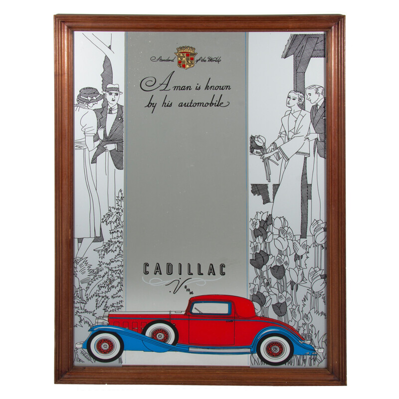 Miroir Cadillac vintage, années 1940