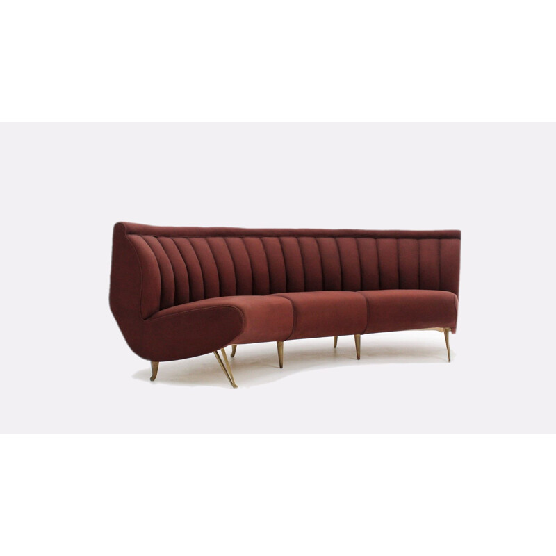 Vintage ISA Bergamo curved sofa, 1950s