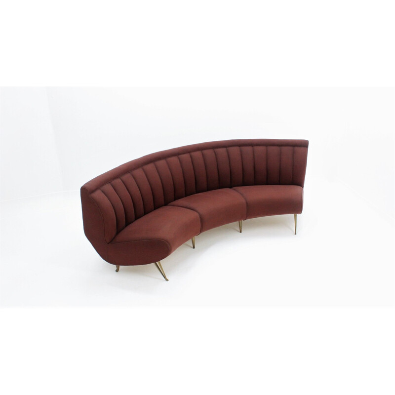 Vintage ISA Bergamo curved sofa, 1950s