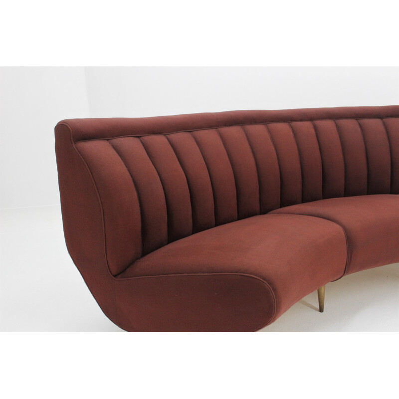 Vintage ISA Bergamo curved sofa, 1950s
