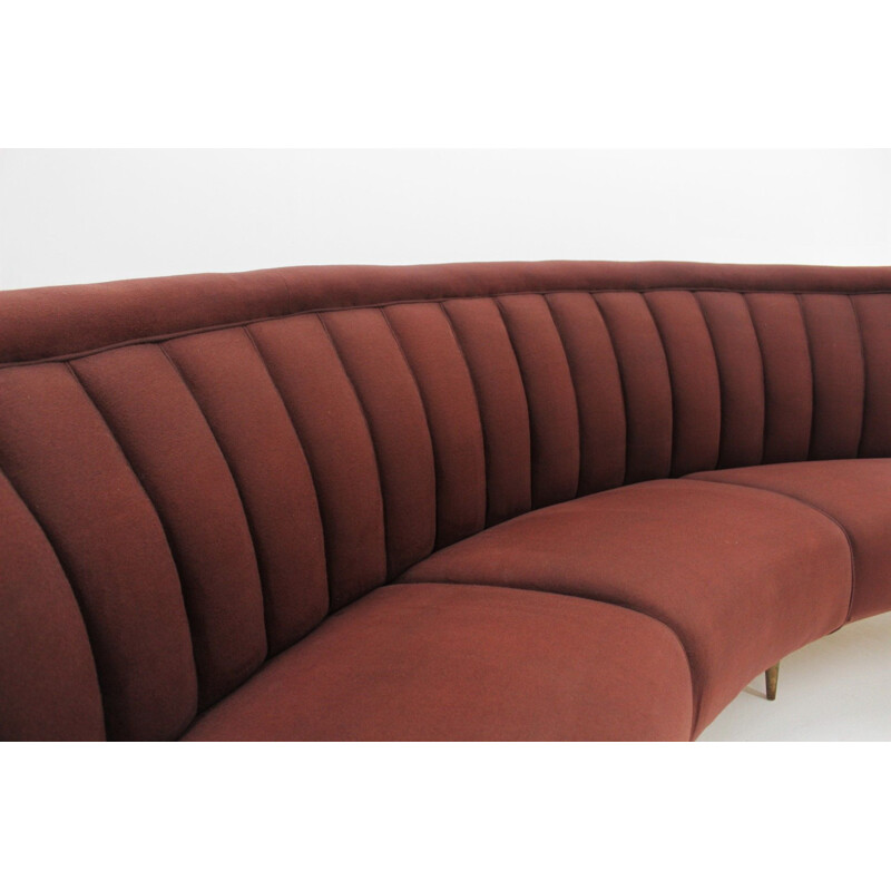 Vintage ISA Bergamo curved sofa, 1950s