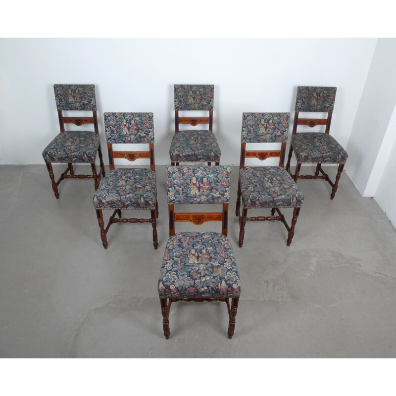 Conjunto de 6 cadeiras de carvalho vintage, Alemanha 1930