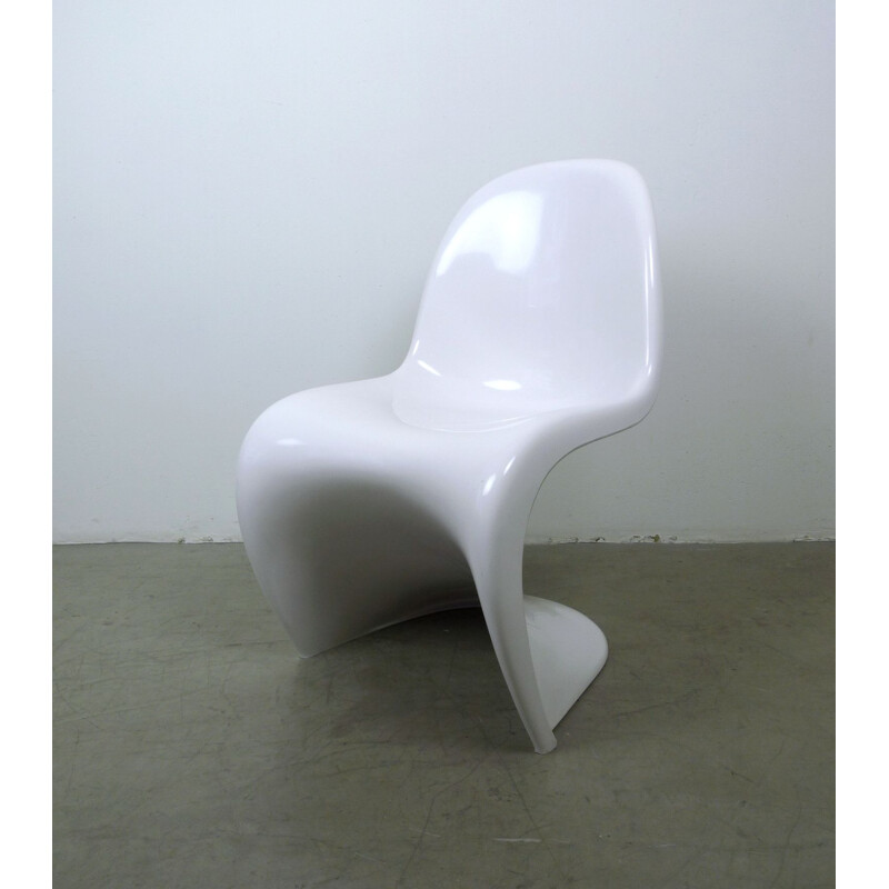 Set of 4 vintage White Panton Chairs by Verner Panton for Vitra, Germany, 1971