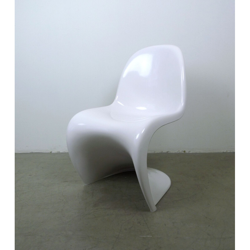 Suite de 4 chaises blanches vintage par Verner Panton pour Vitra, Allemagne 1971