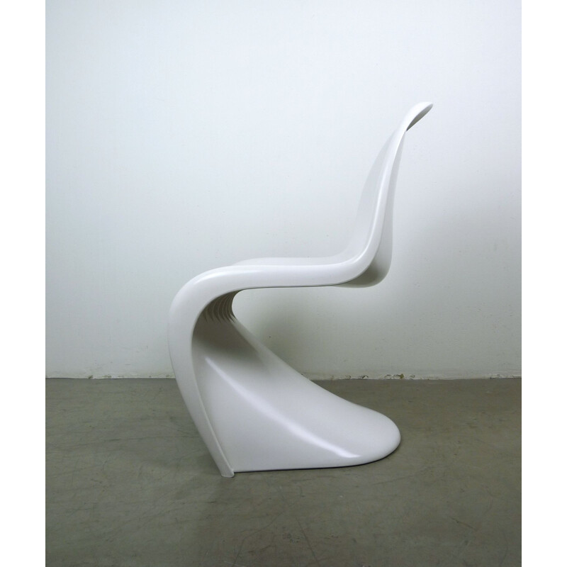 Set of 4 vintage White Panton Chairs by Verner Panton for Vitra, Germany, 1971