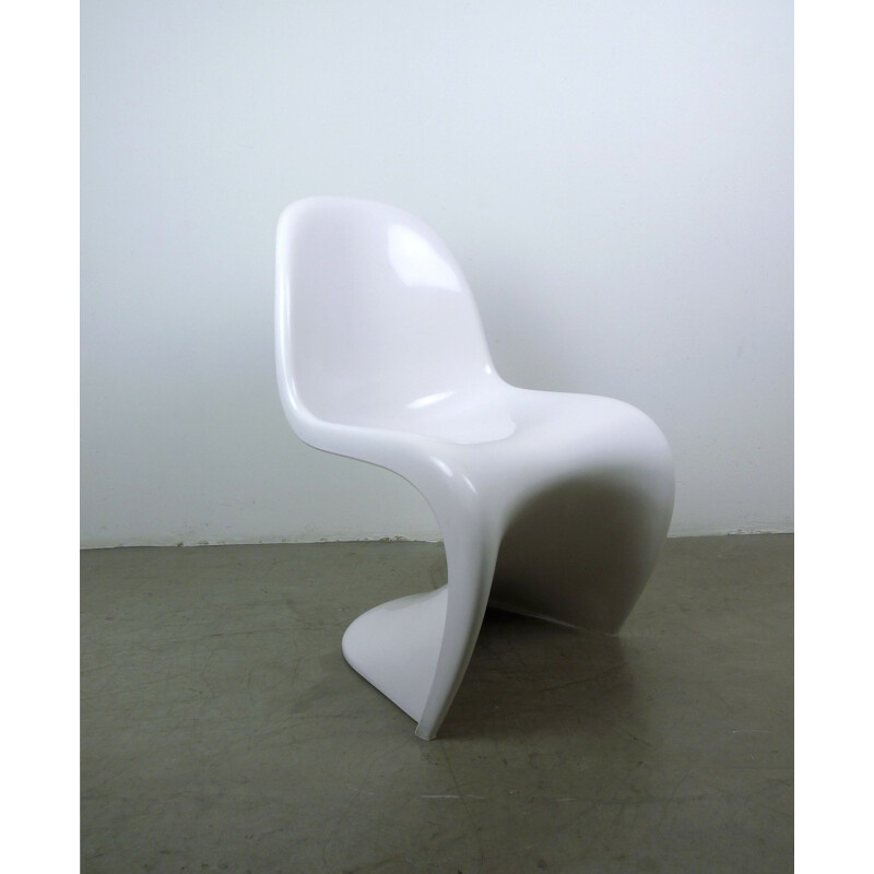 Set of 4 vintage White Panton Chairs by Verner Panton for Vitra, Germany, 1971