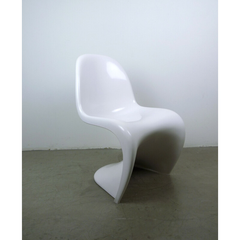 Suite de 4 chaises blanches vintage par Verner Panton pour Vitra, Allemagne 1971
