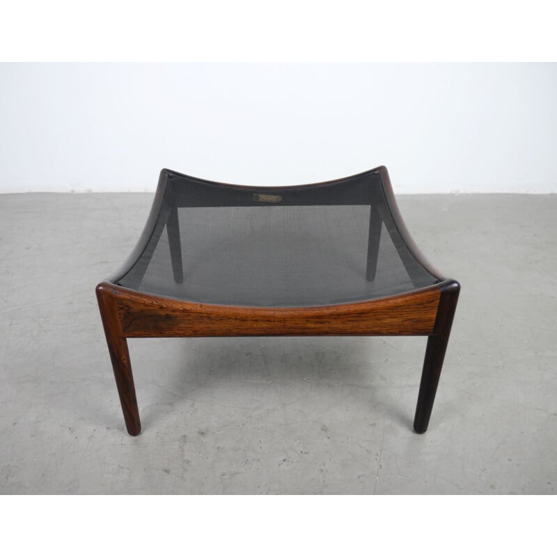 Vintage Rosewood and Leather Stool by Kristian Solmer Vedel for Søren Wiladsen, Denmark, 1960s