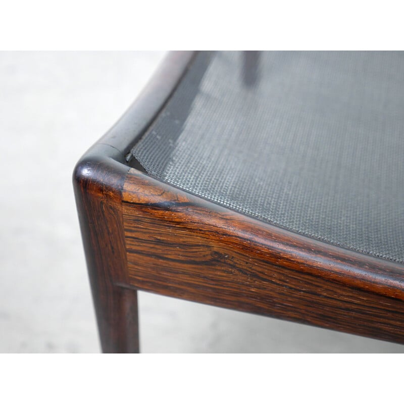 Vintage Rosewood and Leather Stool by Kristian Solmer Vedel for Søren Wiladsen, Denmark, 1960s