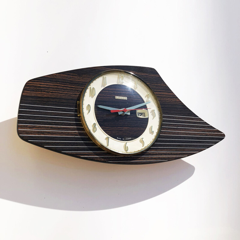 Vintage wooden wall clock, 1960s