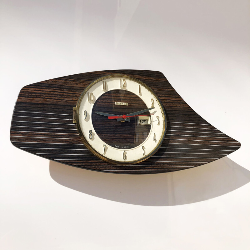 Vintage wooden wall clock, 1960s