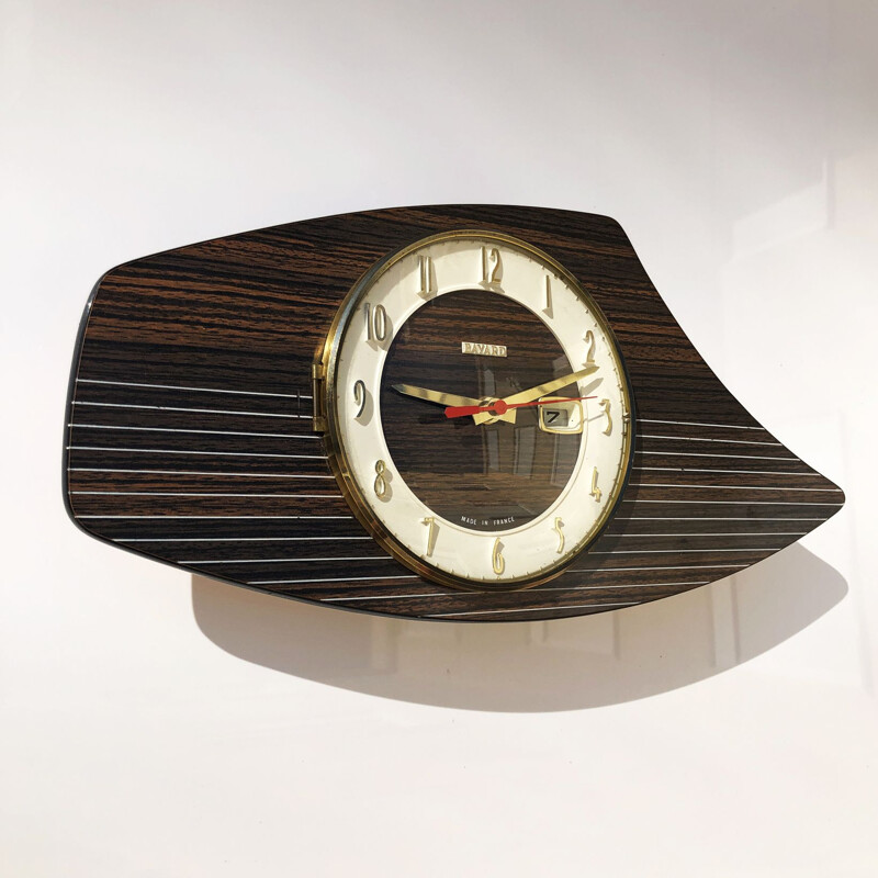 Vintage wooden wall clock, 1960s