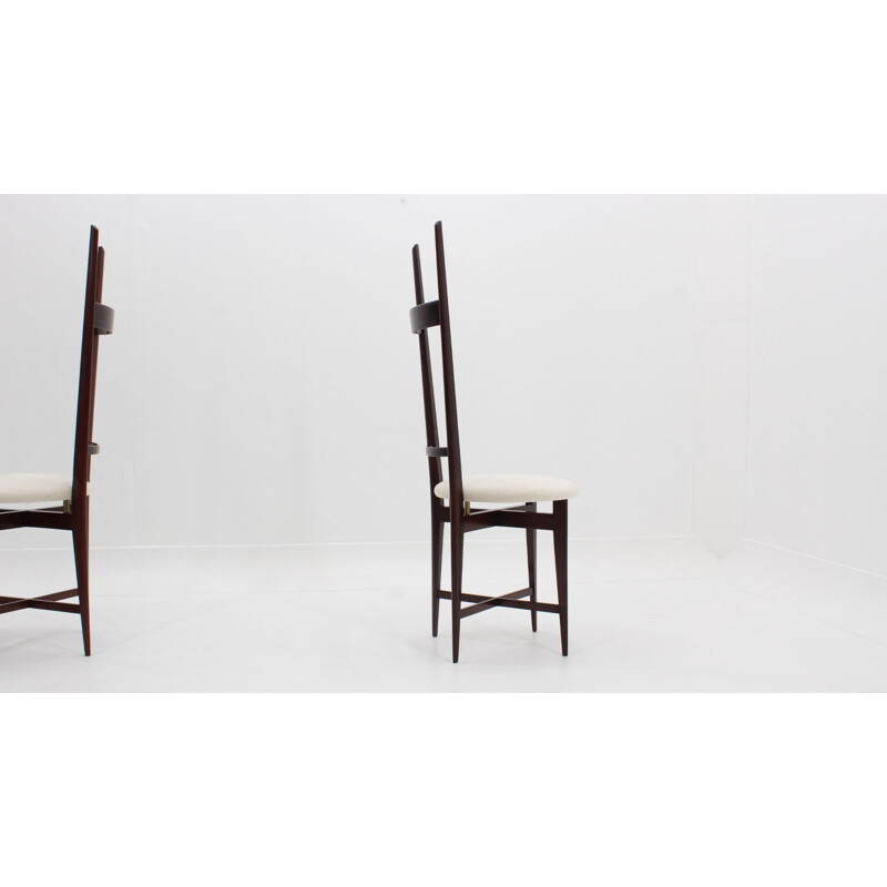 Set of 6 vintage dining chairs by Santambrogio e De Berti, 1950s