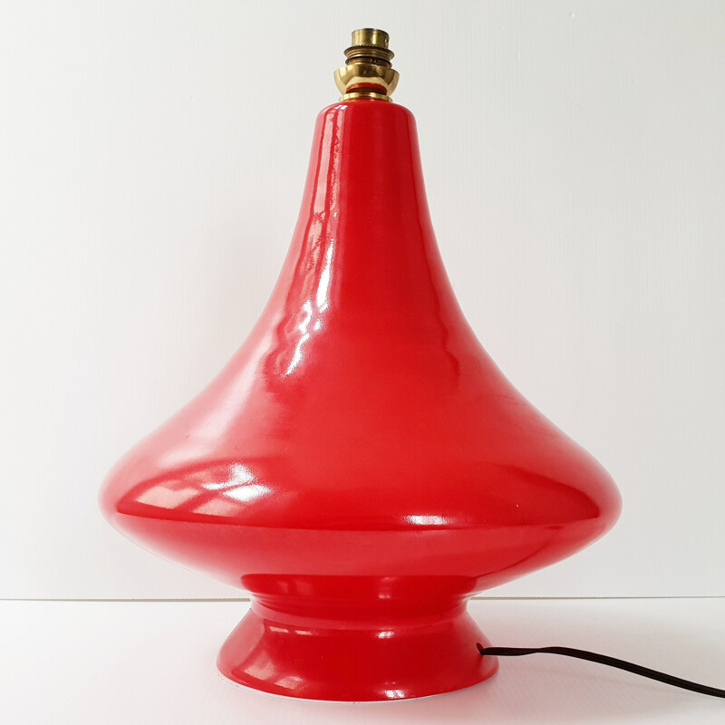 Rote Vintage-Lampe aus Glas, 1960