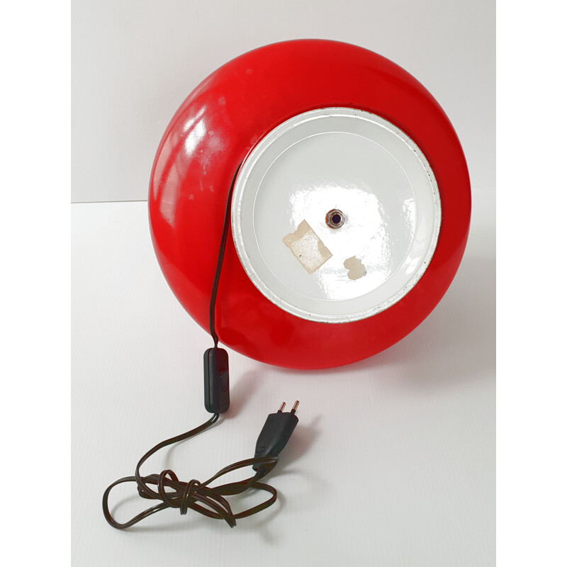 Lampe vintage rouge en verre, 1960