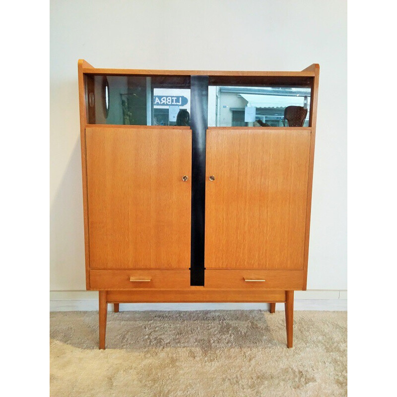 Vintage sideboard in plated oakwood, Maurice PRE - 1950s