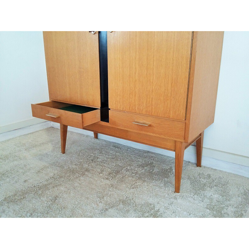 Vintage sideboard in plated oakwood, Maurice PRE - 1950s