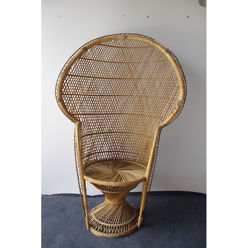 Vintage wicker armchair, 1970s