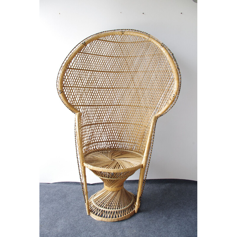 Vintage wicker armchair, 1970s