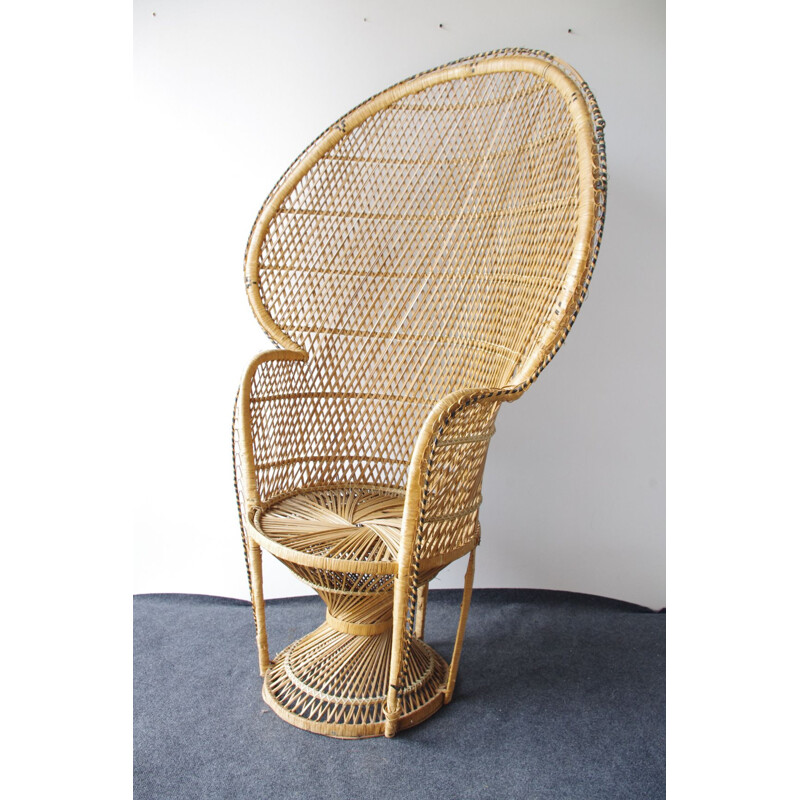 Vintage wicker armchair, 1970s