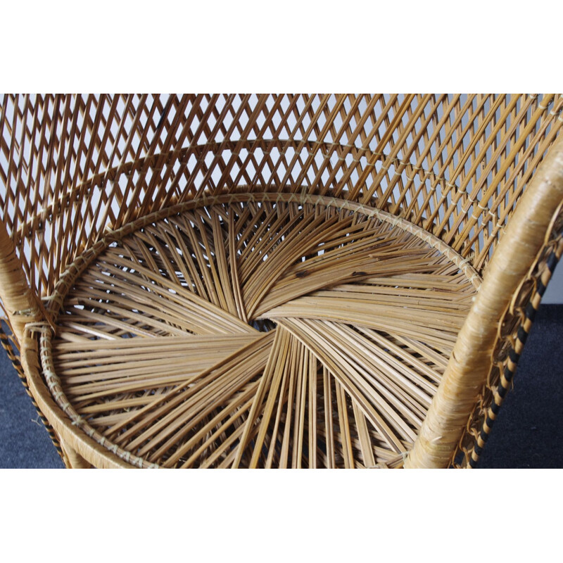 Vintage wicker armchair, 1970s