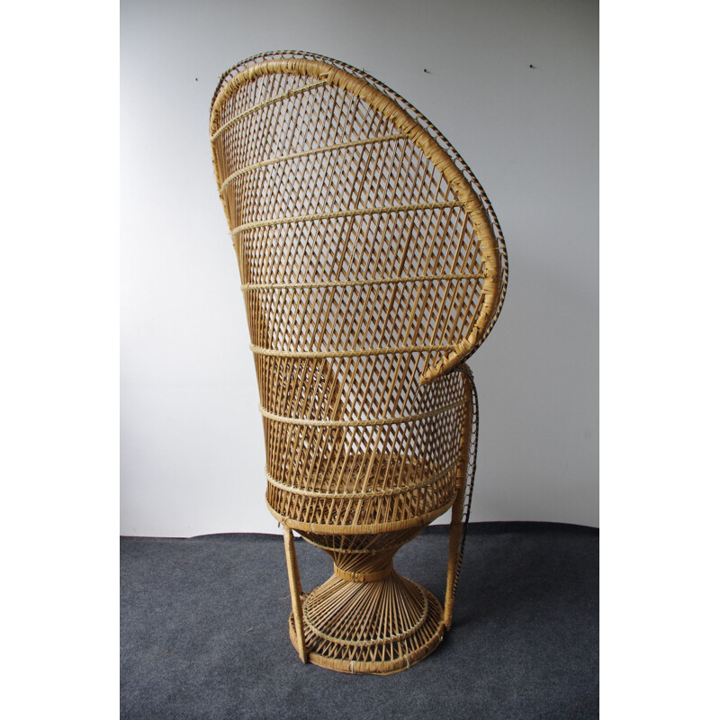 Vintage wicker armchair, 1970s