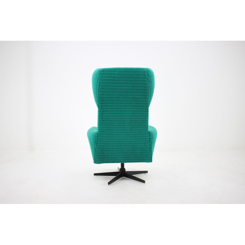 Vintage swivel wing green armchair, 1960s