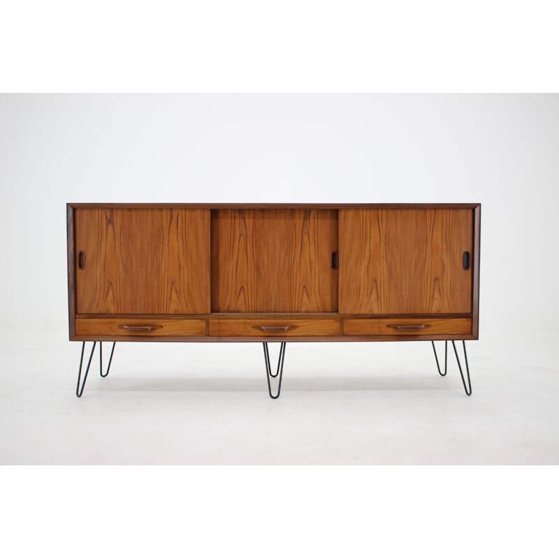 Vintage teak and iron sideboard, Denmark, 1960s