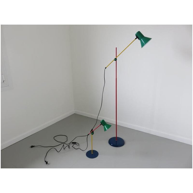 Vintage floor lamp and lamp "Veneta lumi" by Lumi, 1980s