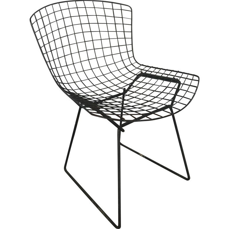 Black vintage chair by Harry Bertoia for Knoll International, 1970s