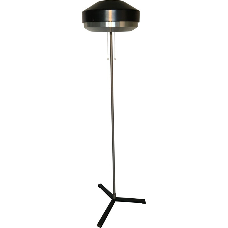 Black chrome vintage floor lamp from Hiemstra Evolux, 1960s