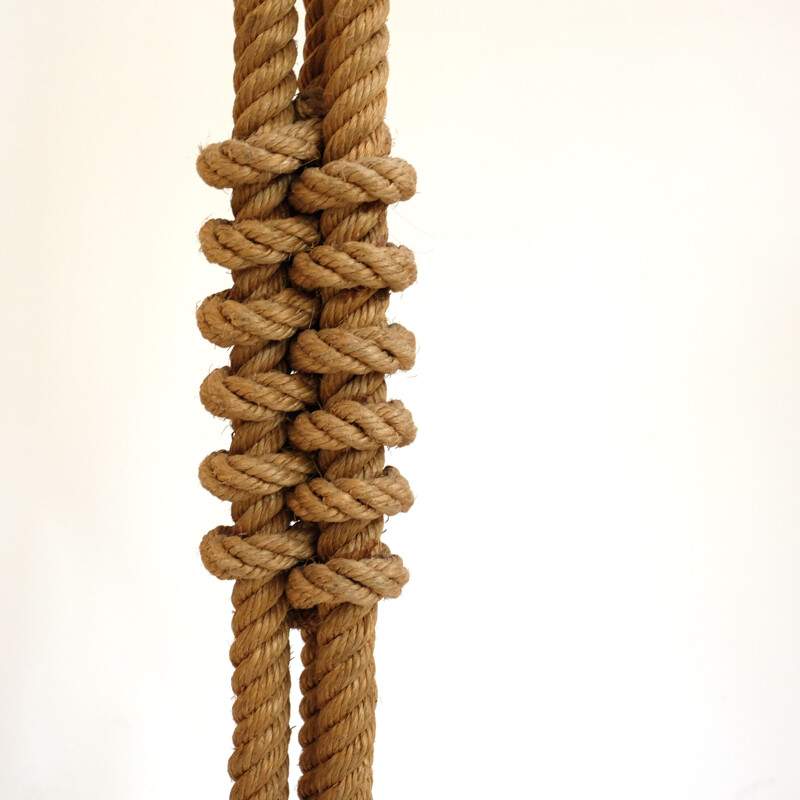 Vintage floor lamp in rope, 1940-50s