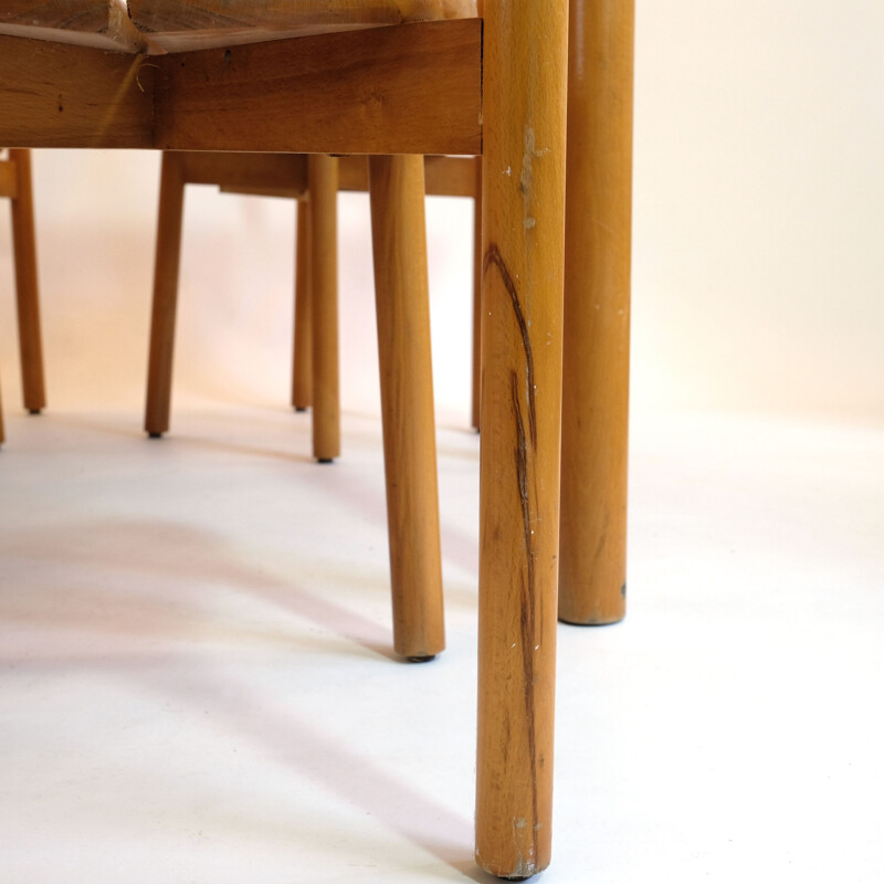 Vintage wooden dining set by Pierre Gautier Delaye, 1950