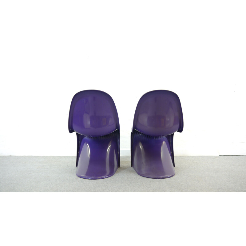 Paire de Panton S-Chairs vintage en violet par Verner Panton pour Herman Miller, 1971